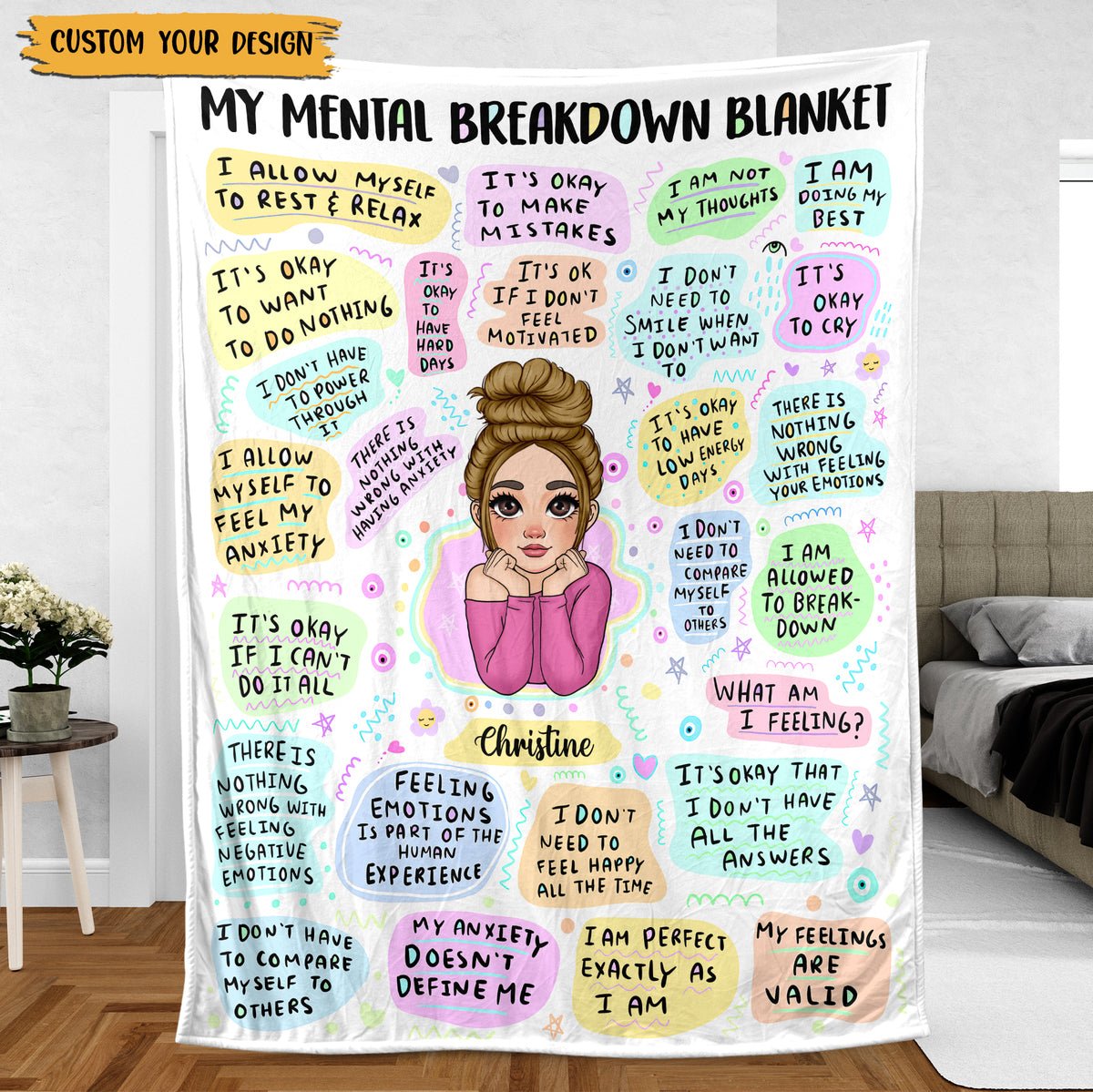 My Mental Breakdown - Personalized Blanket - Best Gift For Mom, Dad, Daughter, Son, Friend, Husband, Wife - Giftago