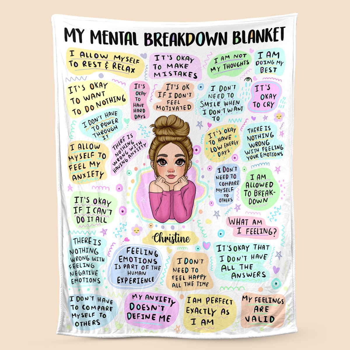 My Mental Breakdown - Personalized Blanket - Best Gift For Mom, Dad, Daughter, Son, Friend, Husband, Wife - Giftago