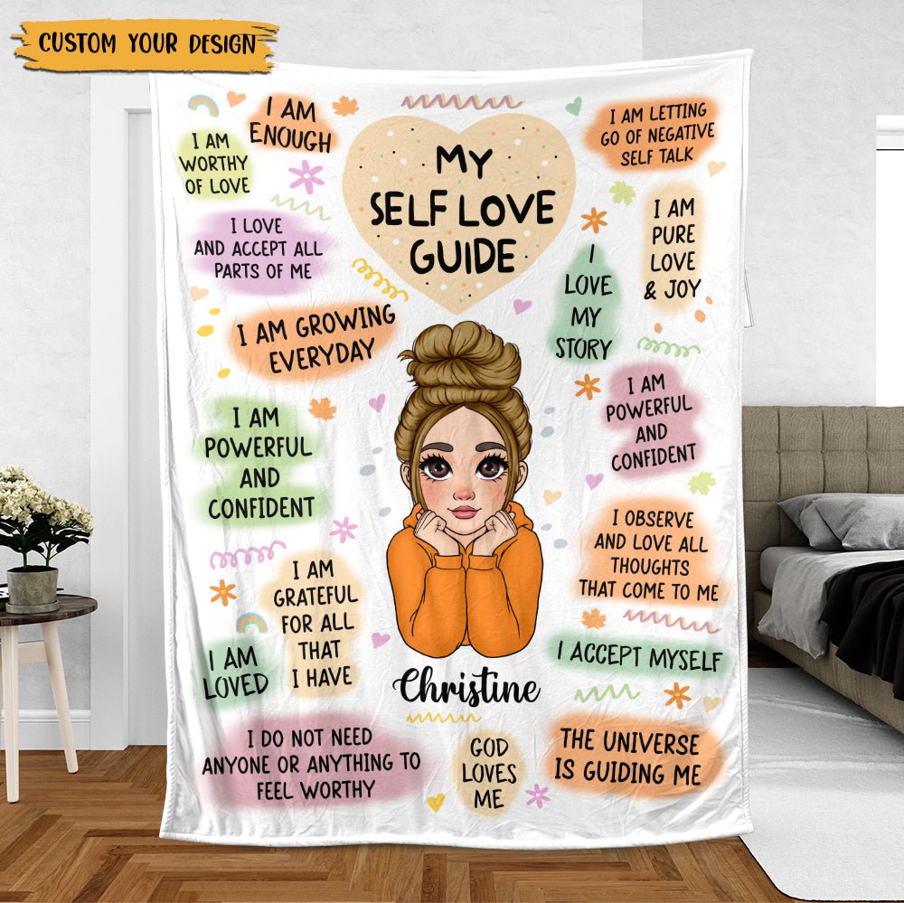 Personalized Blanket -  My Self Love Guide - Best Gift For Autumn Season - Giftago