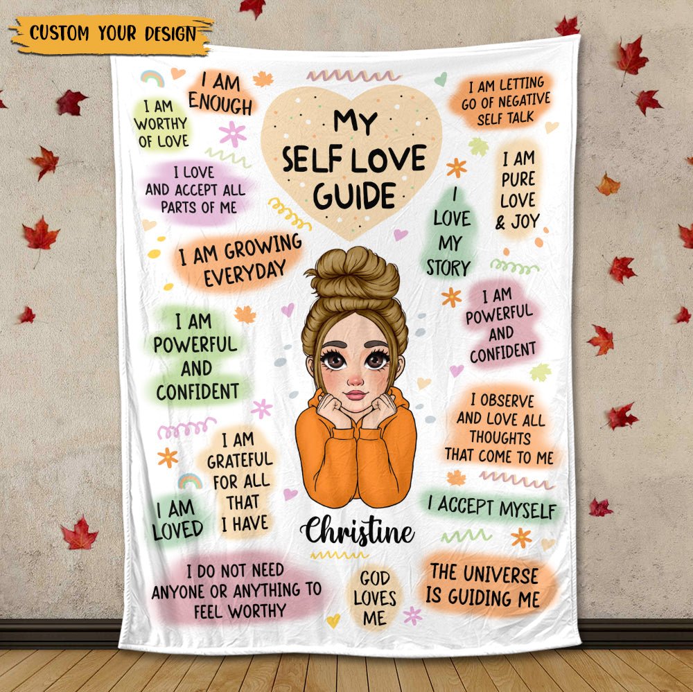 Personalized Blanket -  My Self Love Guide - Best Gift For Autumn Season - Giftago