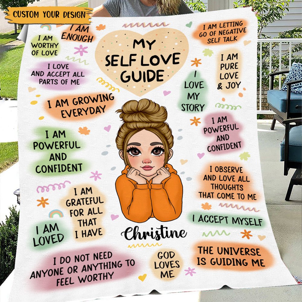 Personalized Blanket -  My Self Love Guide - Best Gift For Autumn Season - Giftago
