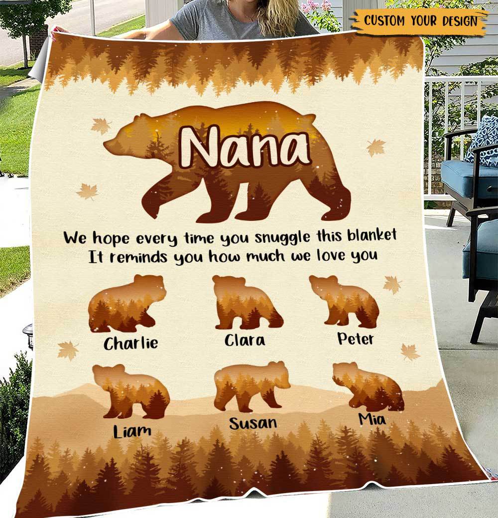 Nana Bear - Personalized Blanket - Best Gift For Family - Giftago