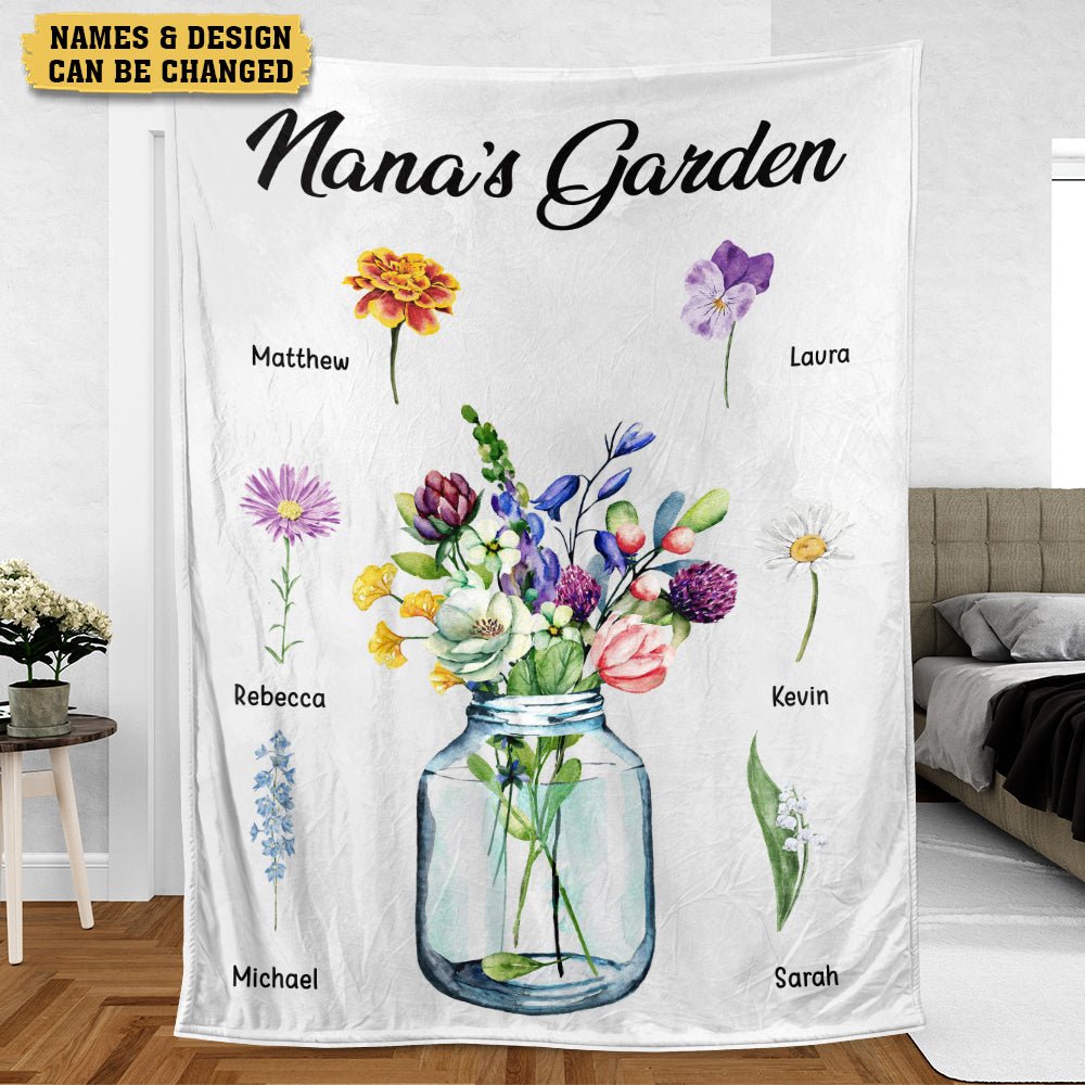 Nana's Garden - Personalized Blanket - Best Gift For Grandma - Giftago