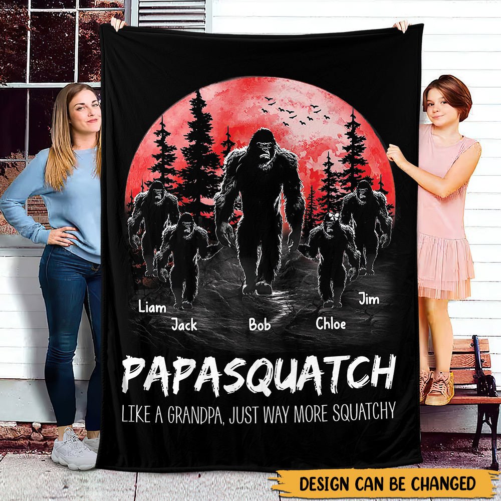 Grandpasquatch - Personalized Blanket - Best Gift For Grandpa, Dad - Giftago