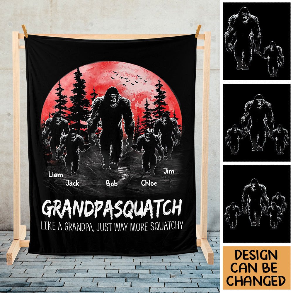 Grandpasquatch - Personalized Blanket - Best Gift For Grandpa, Dad - Giftago