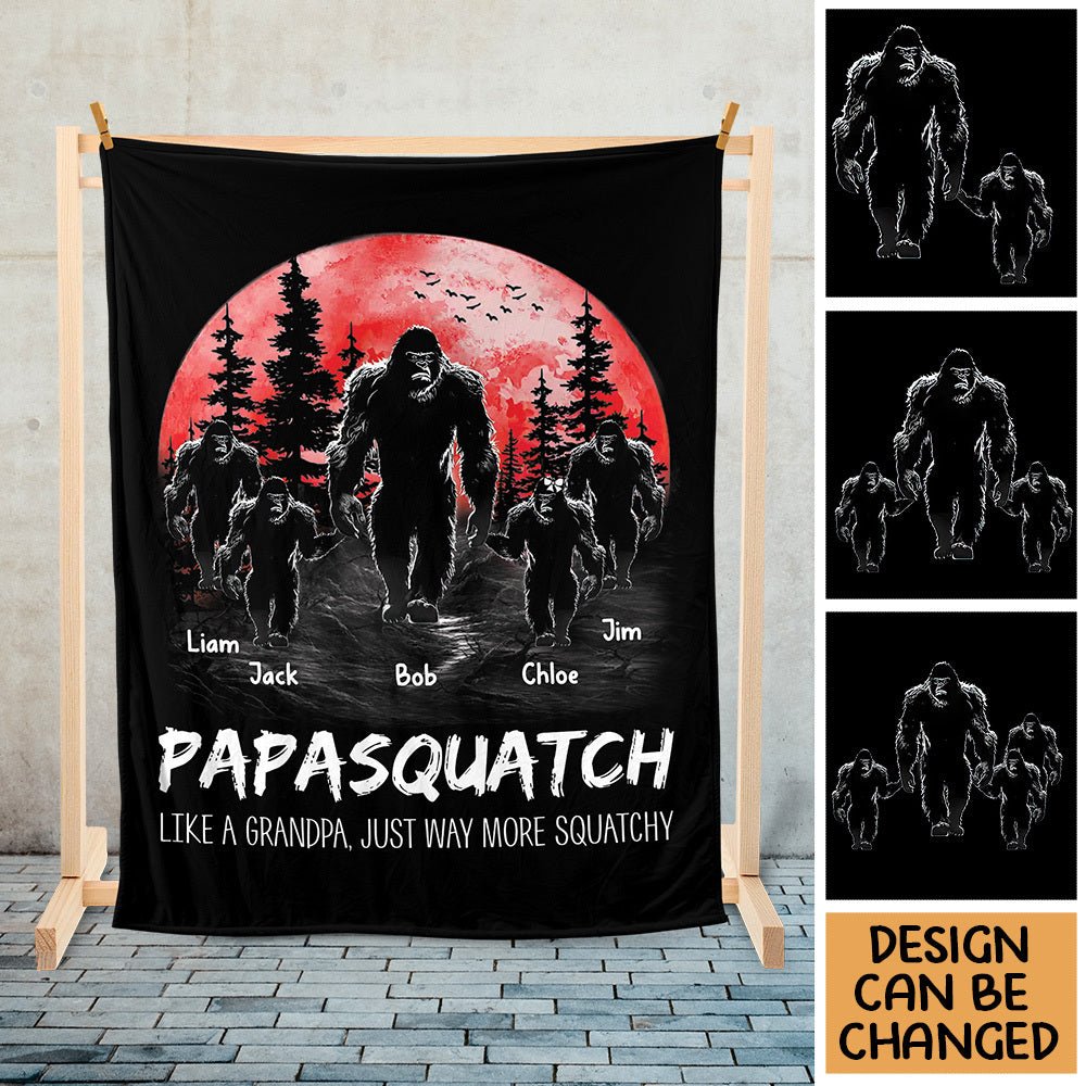 Grandpasquatch - Personalized Blanket - Best Gift For Grandpa, Dad - Giftago