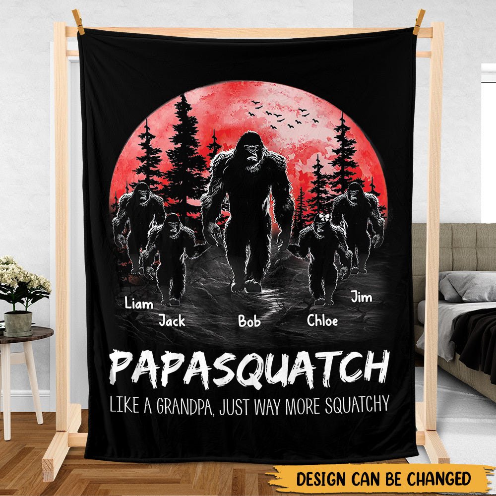 Grandpasquatch - Personalized Blanket - Best Gift For Grandpa, Dad - Giftago