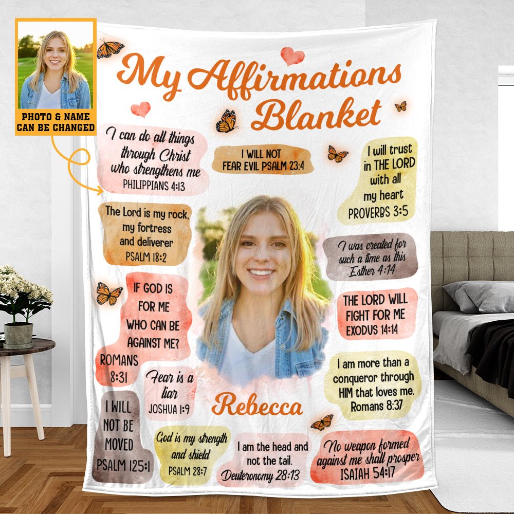 Photo Affirmations - Personalized Blanket - Meaningful Birthday Gifts - Giftago