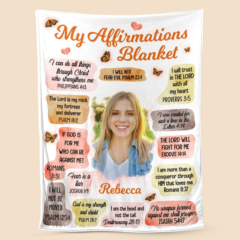 Photo Affirmations - Personalized Blanket - Meaningful Birthday Gifts - Giftago