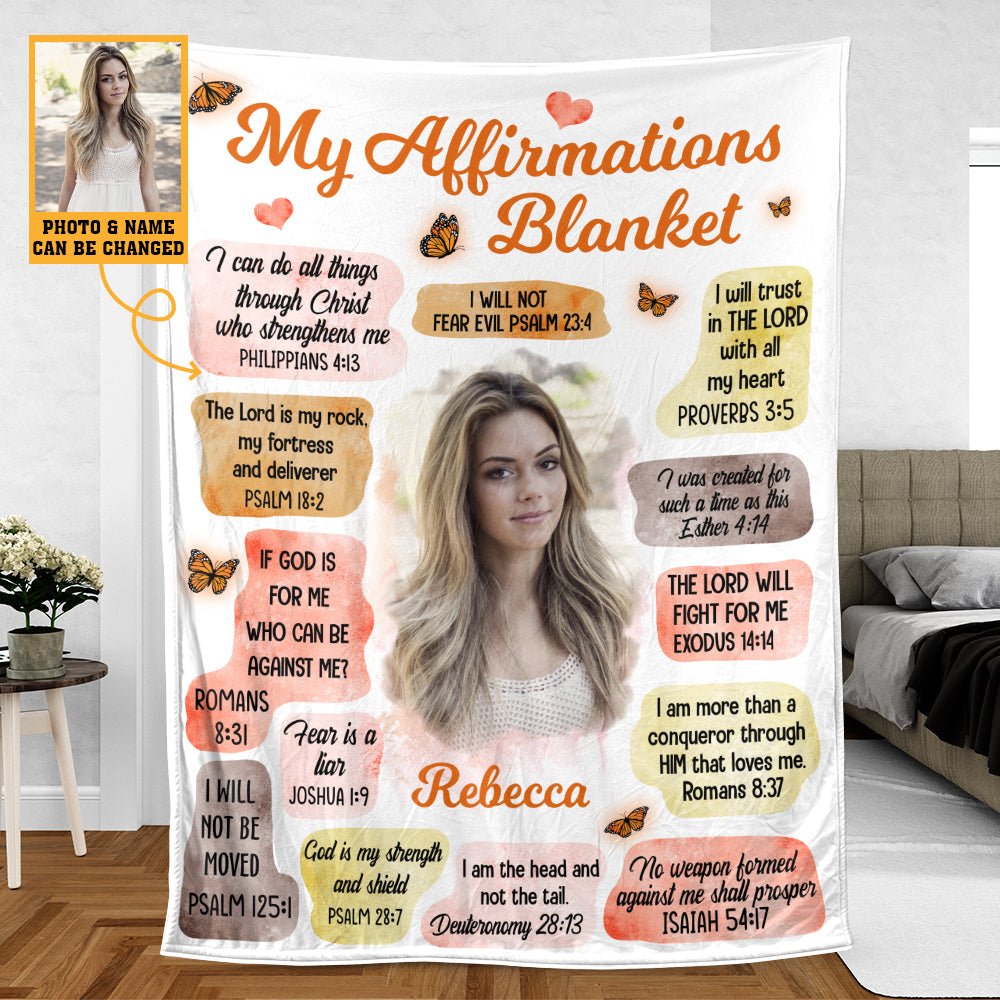 Photo Affirmations - Personalized Blanket - Meaningful Birthday Gifts - Giftago