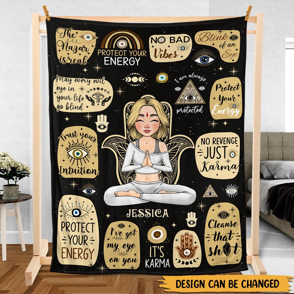 Protect Your Energy - Personalized Blanket - Best Gift For Yoga Lover - Giftago