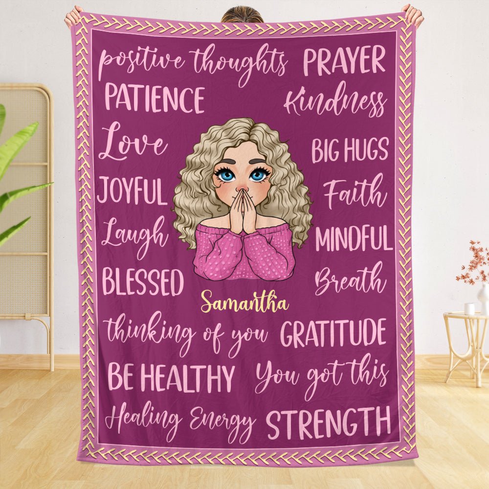 Positive Words - Personalized Blanket - Meaningful Gift For Christmas, For Birthday - Giftago