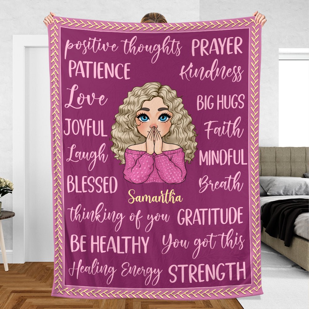 Positive Words - Personalized Blanket - Meaningful Gift For Christmas, For Birthday - Giftago