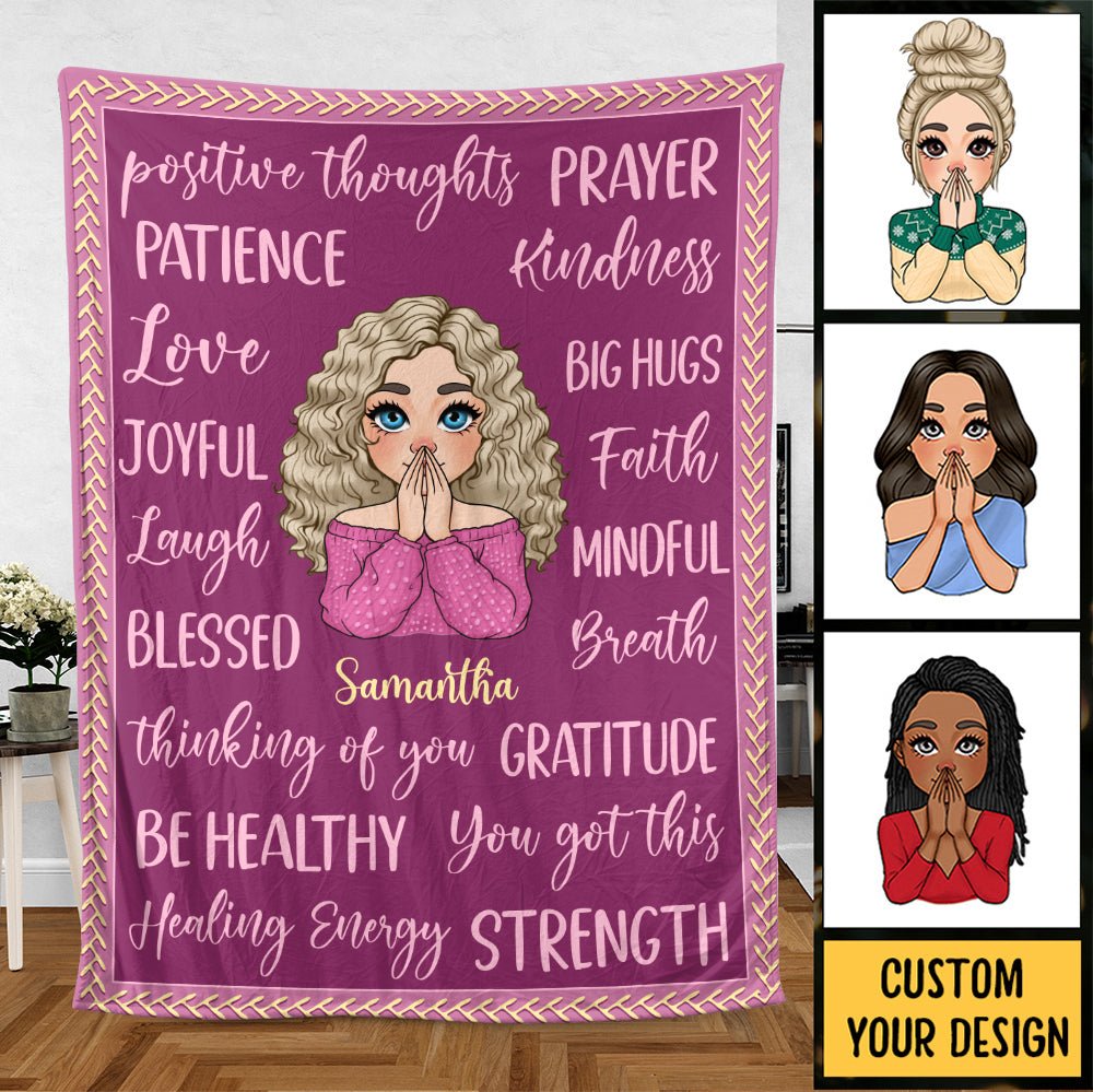 Positive Words - Personalized Blanket - Meaningful Gift For Christmas, For Birthday - Giftago