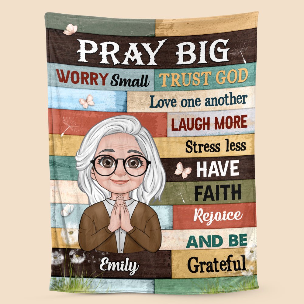 Pray Big - Personalized Blanket - Best Gift For Mother, For Grandma - Giftago