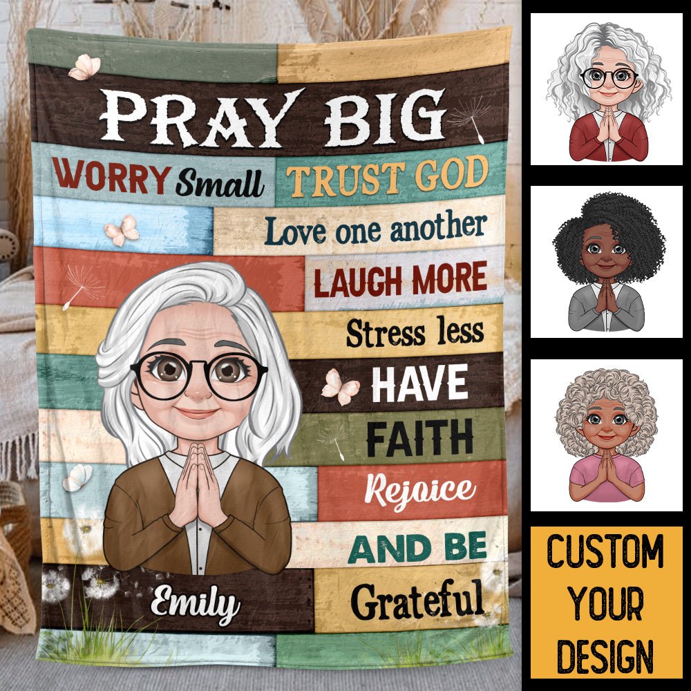 Pray Big - Personalized Blanket - Best Gift For Mother, For Grandma - Giftago