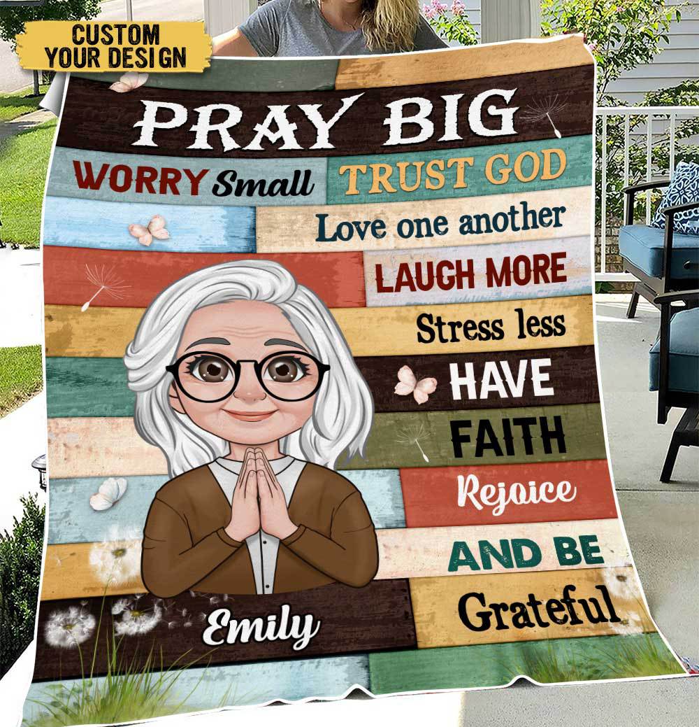 Pray Big - Personalized Blanket - Best Gift For Mother, For Grandma - Giftago