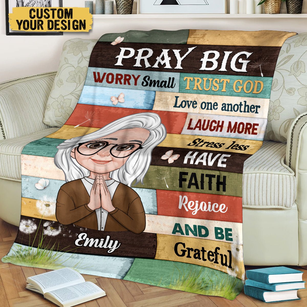Pray Big - Personalized Blanket - Best Gift For Mother, For Grandma - Giftago