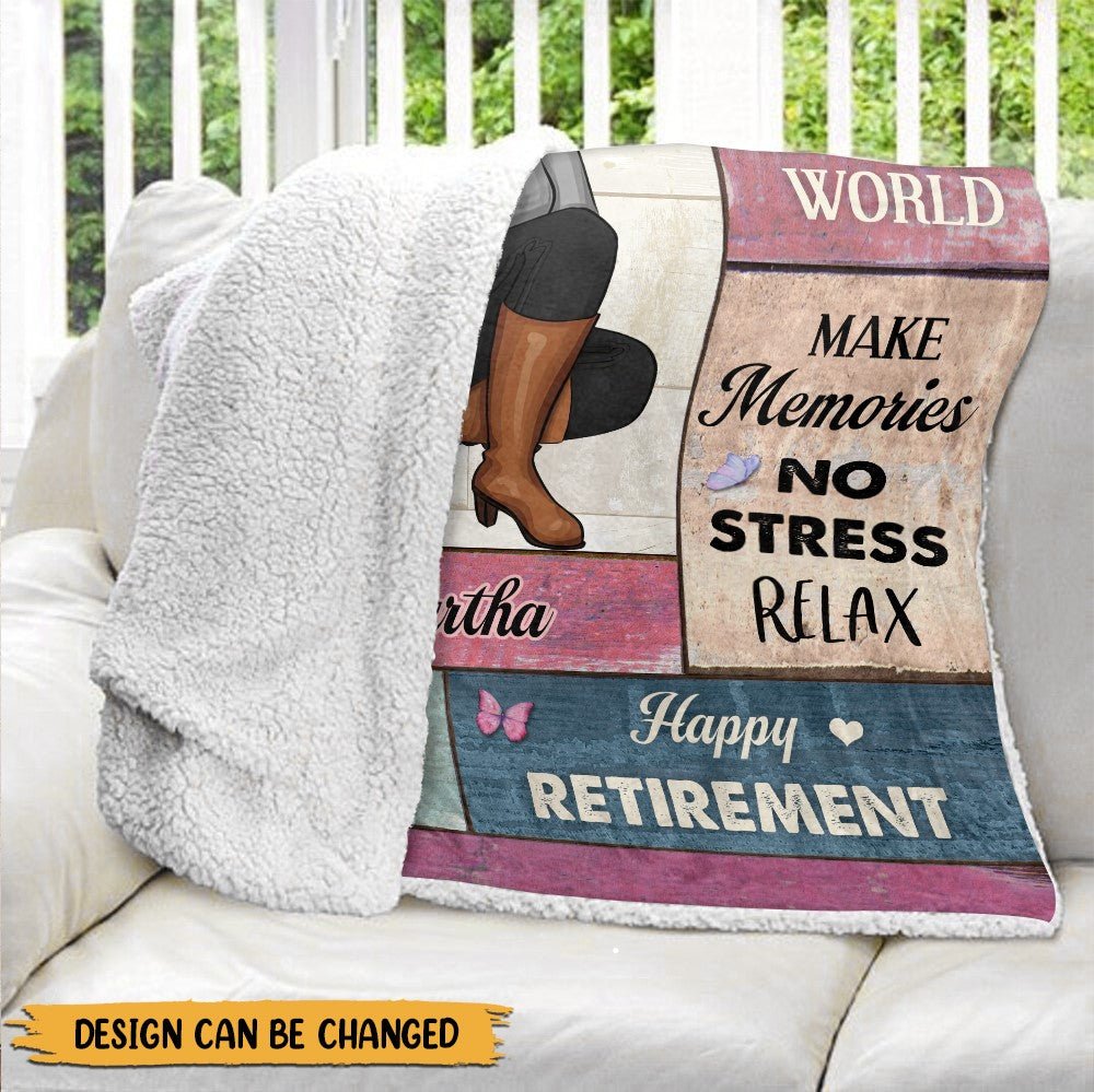 Retirement Rules No Clock - Personalized Blanket - Giftago