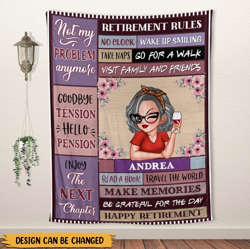 Retirement Rules - Personalized Blanket - Giftago