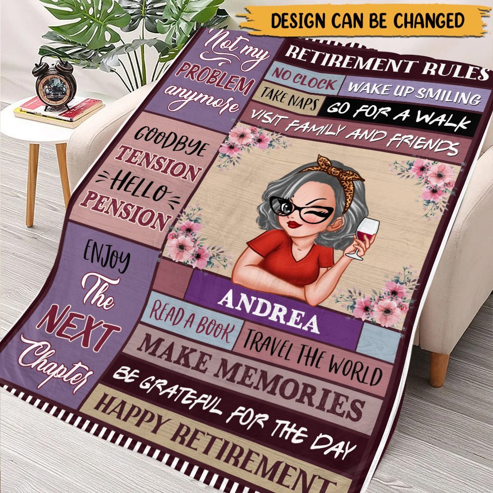 Retirement Rules - Personalized Blanket - Giftago