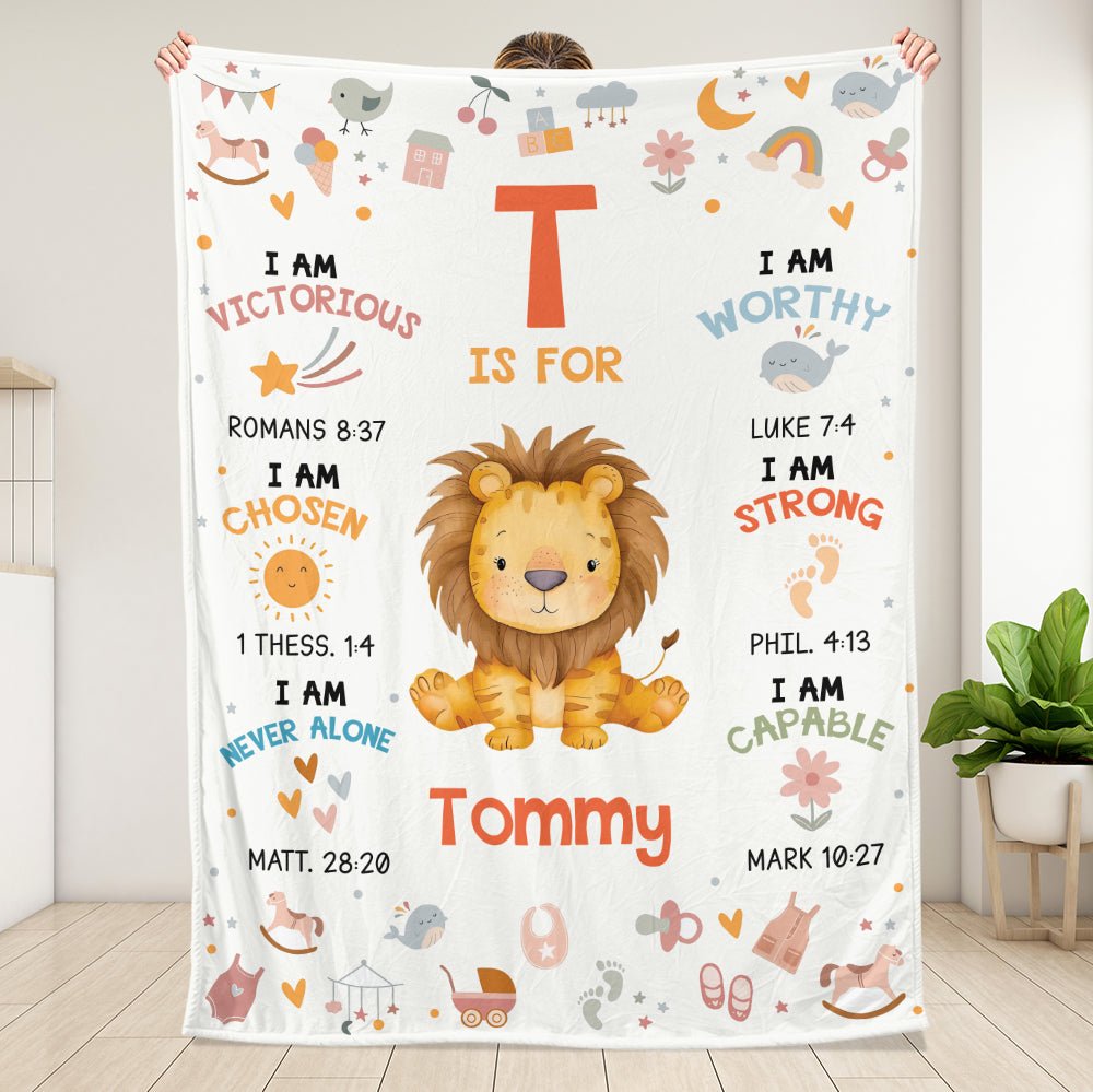 Safari Animals Baby Name Blanket - Personalized Blanket