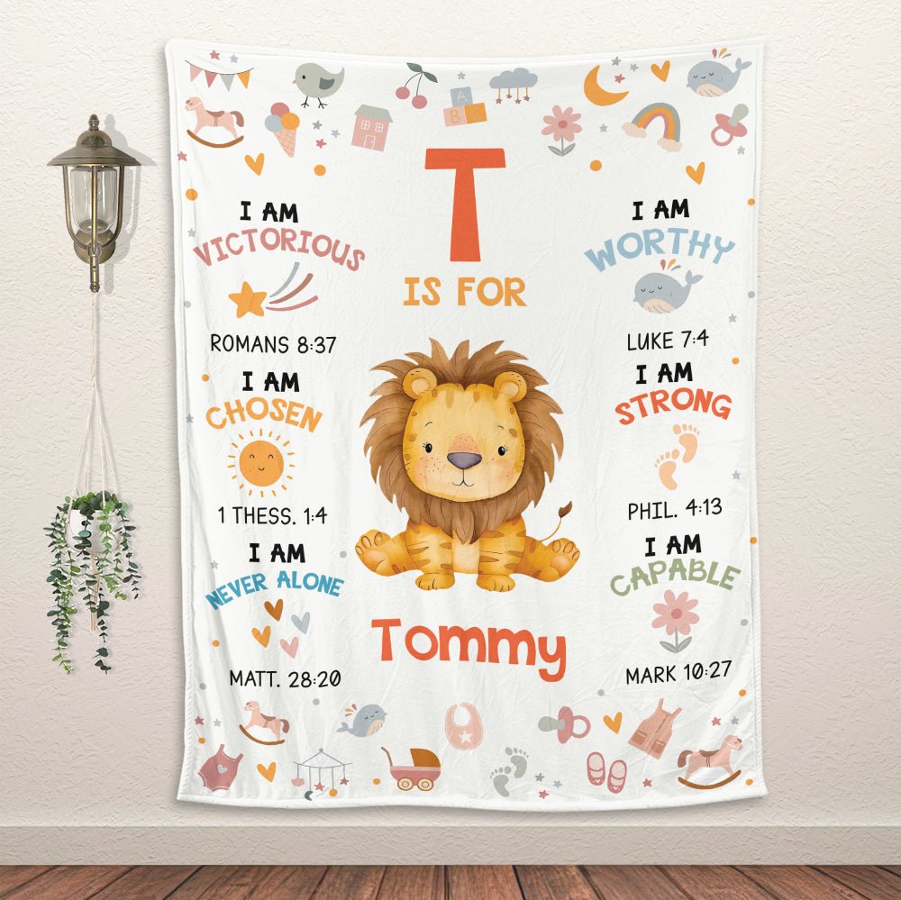 Safari Animals Baby Name Blanket - Personalized Blanket