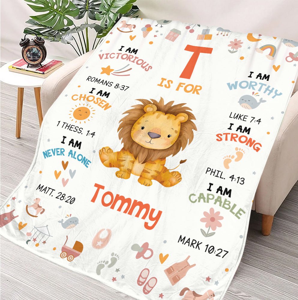 Safari Animals Baby Name Blanket - Personalized Blanket