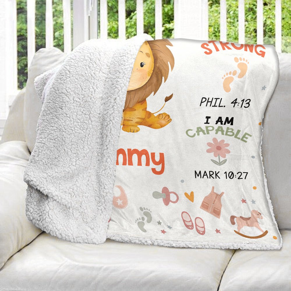 Safari Animals Baby Name Blanket - Personalized Blanket