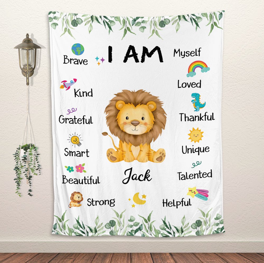 Safari Animals I Am Blanket - Personalized Blanket