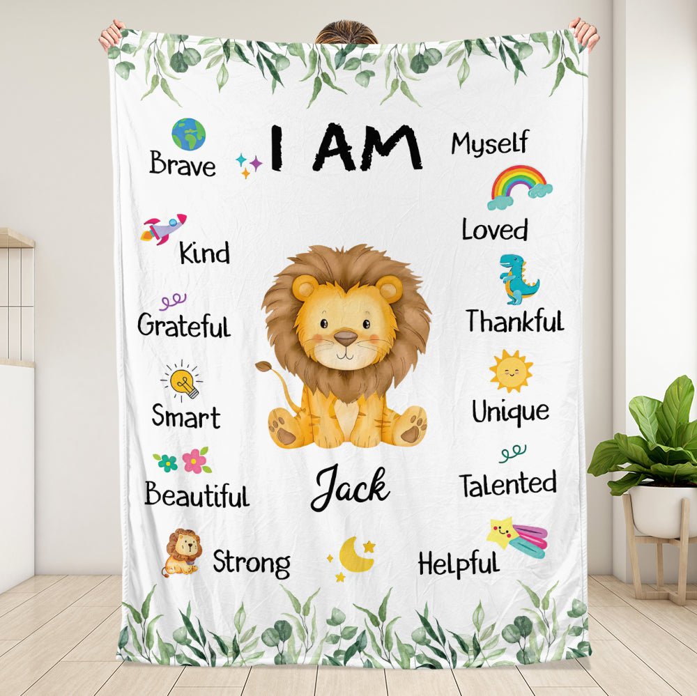 Safari Animals I Am Blanket - Personalized Blanket