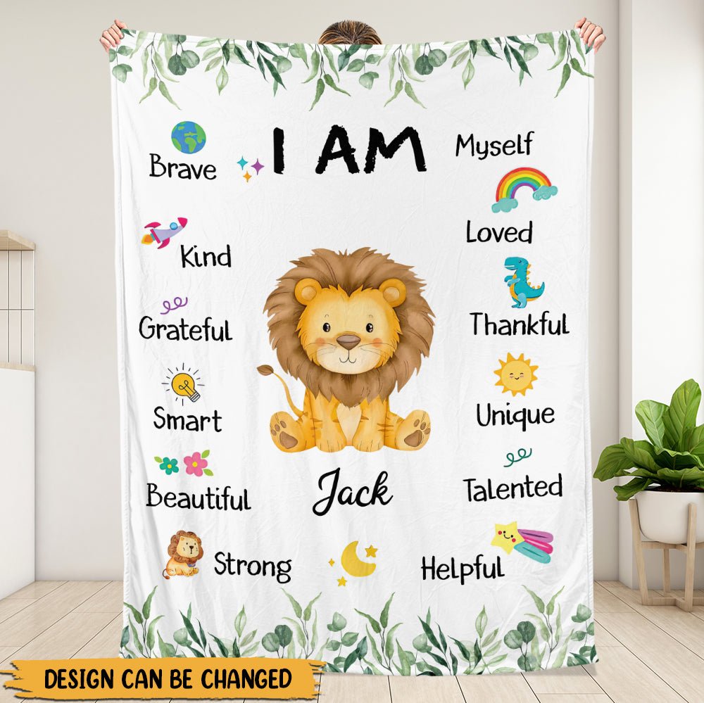 Safari Animals I Am Blanket - Personalized Blanket