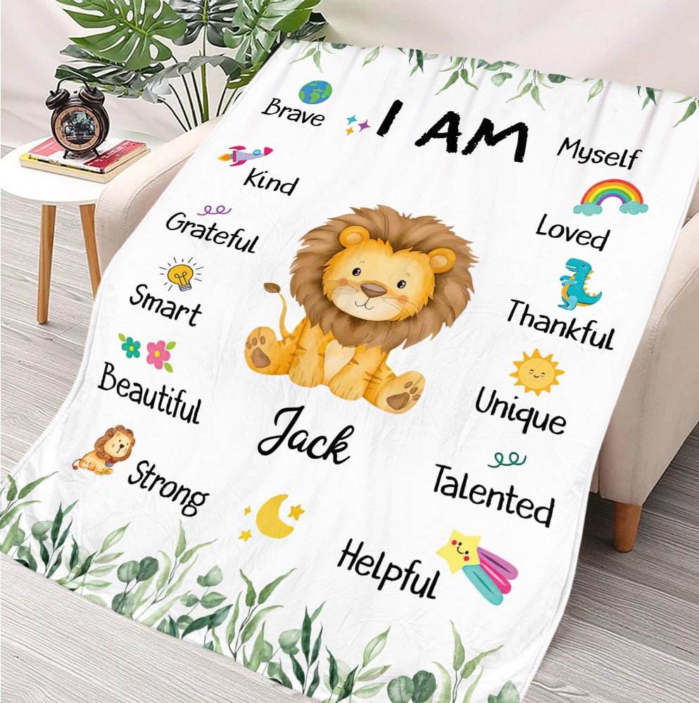 Safari Animals I Am Blanket - Personalized Blanket