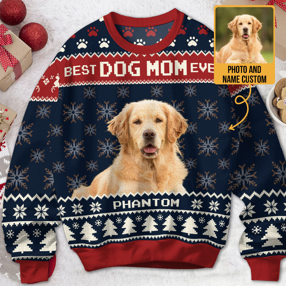 Best Dog Mom/ Dog Dad Ever - Personalized Ugly Sweater