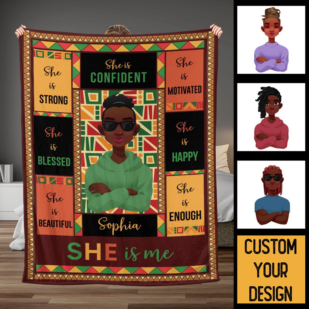 She Is Me - Personalized Blanket - Best Gift For Mother, For Grandma - Giftago