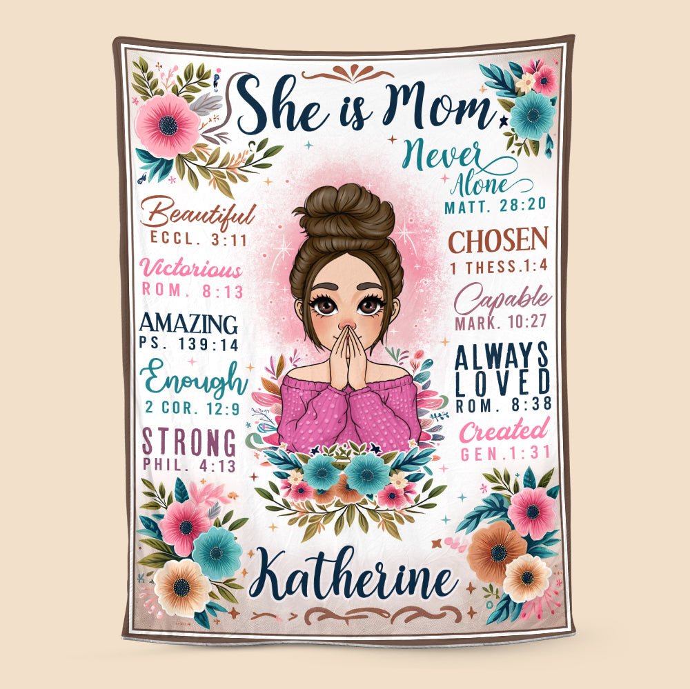 She Is Mom - Personalized Blanket - Best Gift For Mother, Grandma - Giftago