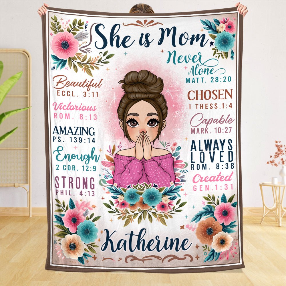 She Is Mom - Personalized Blanket - Best Gift For Mother, Grandma - Giftago