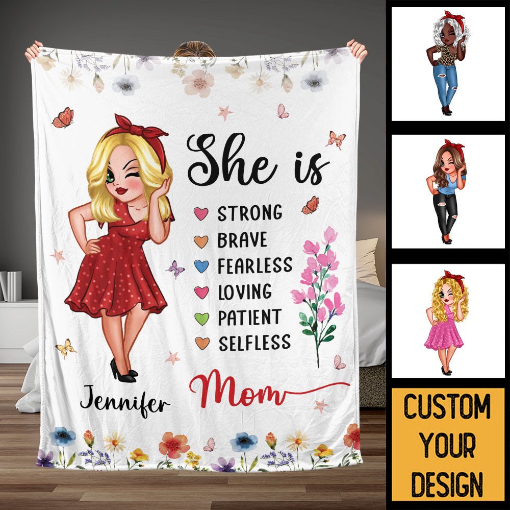 She Is - Personalized Blanket - Best Gift For Mother, For Grandma - Giftago