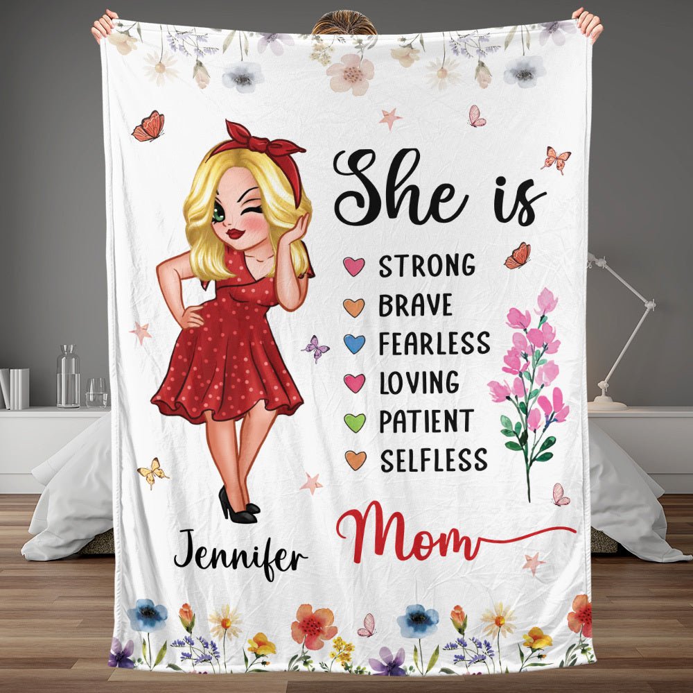 She Is - Personalized Blanket - Best Gift For Mother, For Grandma - Giftago