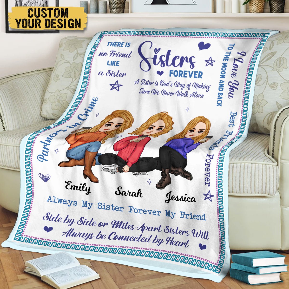 Sister Forever - Personalized Blanket - Meaningful Gift For Christmas, For Family - Giftago