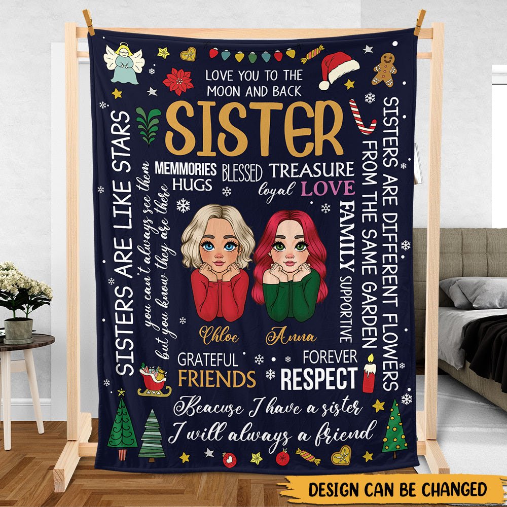 Sisters Are Like Stars - Personalized Blanket - Best Gift For Christmas, For Sister - Giftago