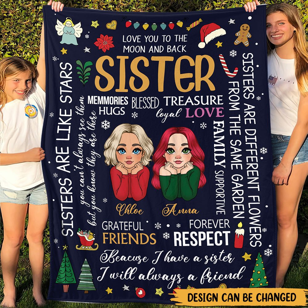 Sisters Are Like Stars - Personalized Blanket - Best Gift For Christmas, For Sister - Giftago