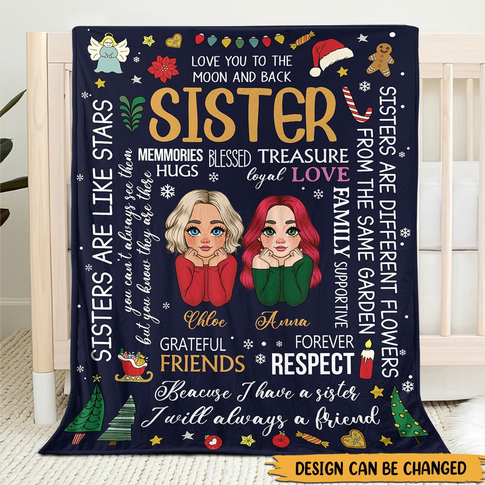 Sisters Are Like Stars - Personalized Blanket - Best Gift For Christmas, For Sister - Giftago