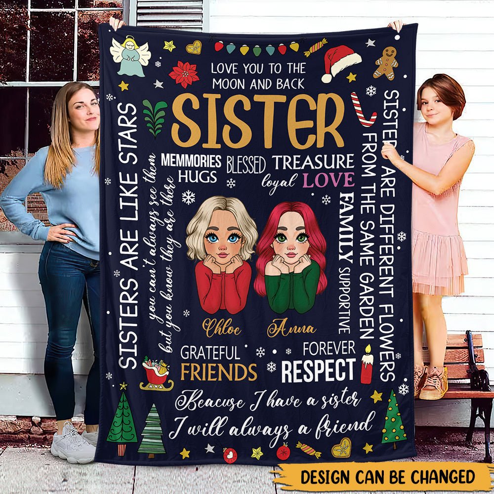 Sisters Are Like Stars - Personalized Blanket - Best Gift For Christmas, For Sister - Giftago
