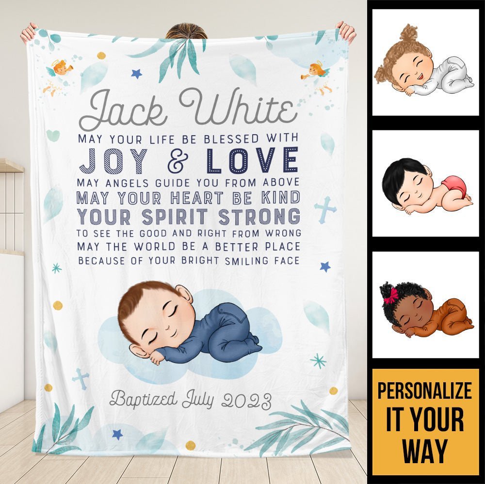 Sleepy Baby On Cloud Blanket - Personalized Blanket - Giftago