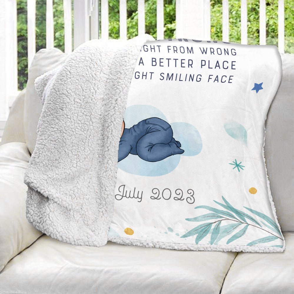 Sleepy Baby On Cloud Blanket - Personalized Blanket - Giftago
