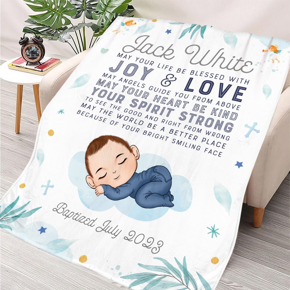 Sleepy Baby On Cloud Blanket - Personalized Blanket - Giftago