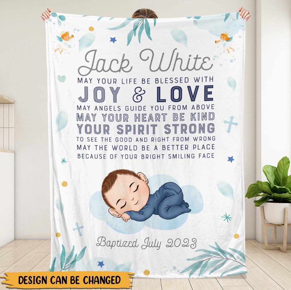 Sleepy Baby On Cloud Blanket - Personalized Blanket - Giftago