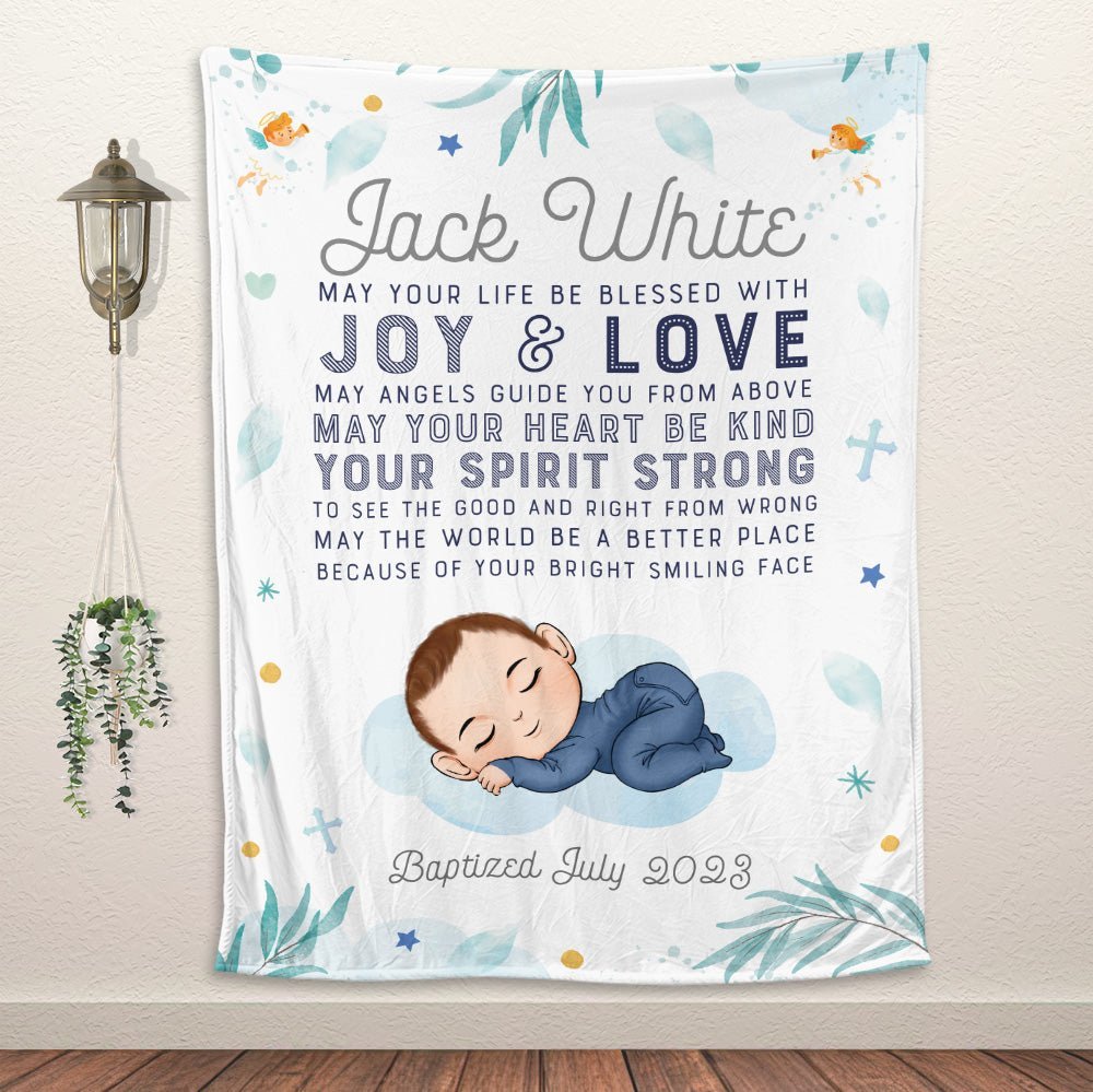 Sleepy Baby On Cloud Blanket - Personalized Blanket - Giftago