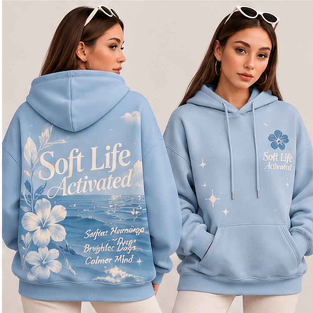 Soft Life Activated – Coastal Daydream Oversized Hoodie